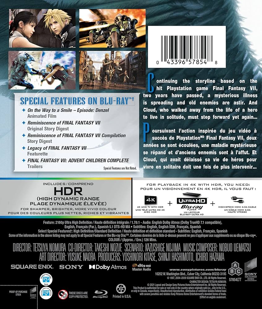 Final Fantasy VII: Advent Children Complete - 4K UHD/Blu-ray
